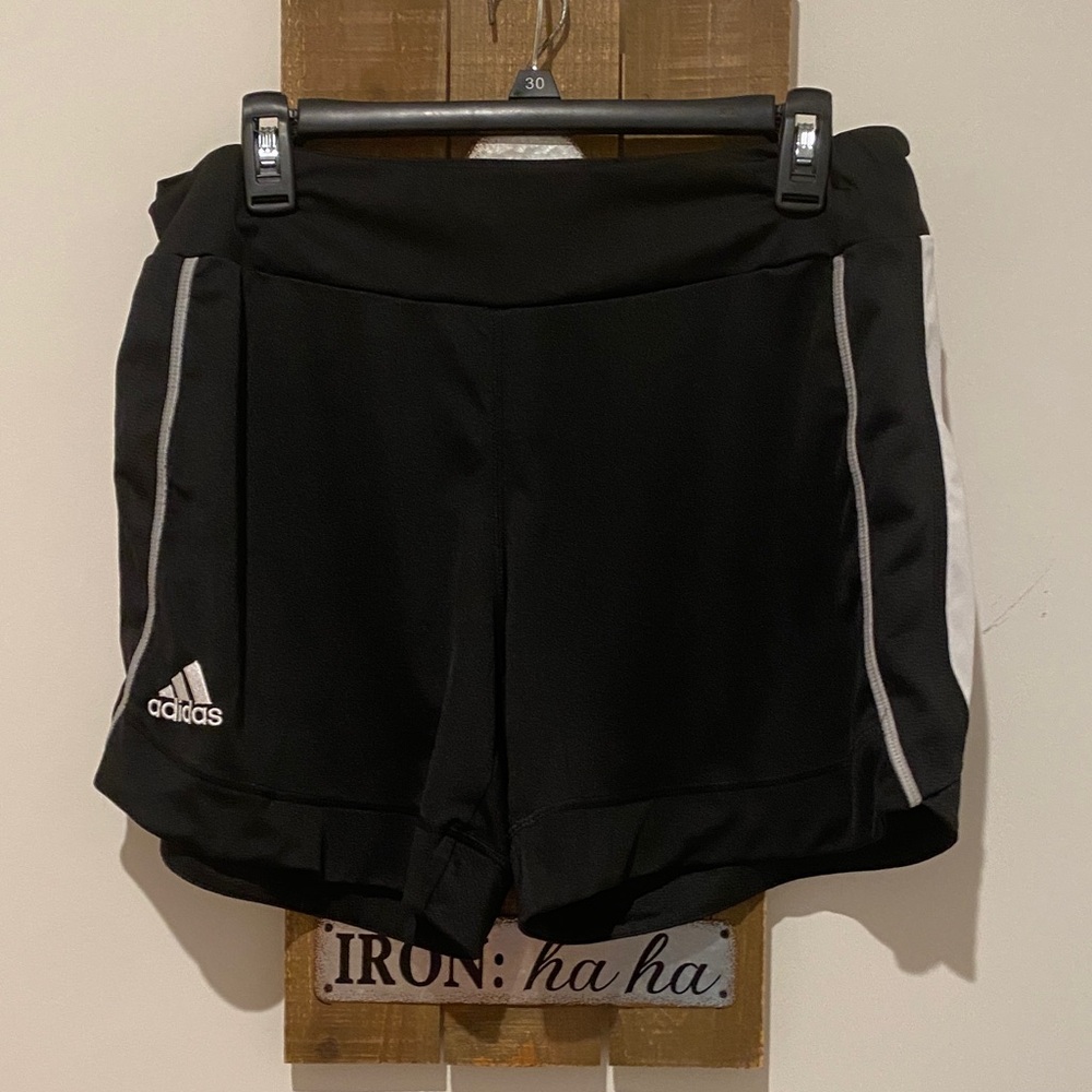 Adidas Women's Black and White Athletic Shorts